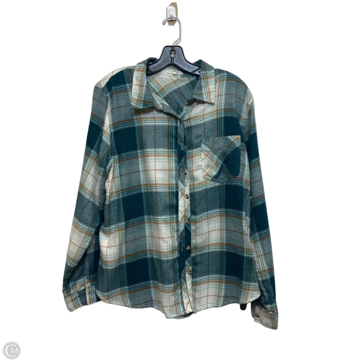 Top Long Sleeve By Maurices In Cream & Green, Size: Xl
