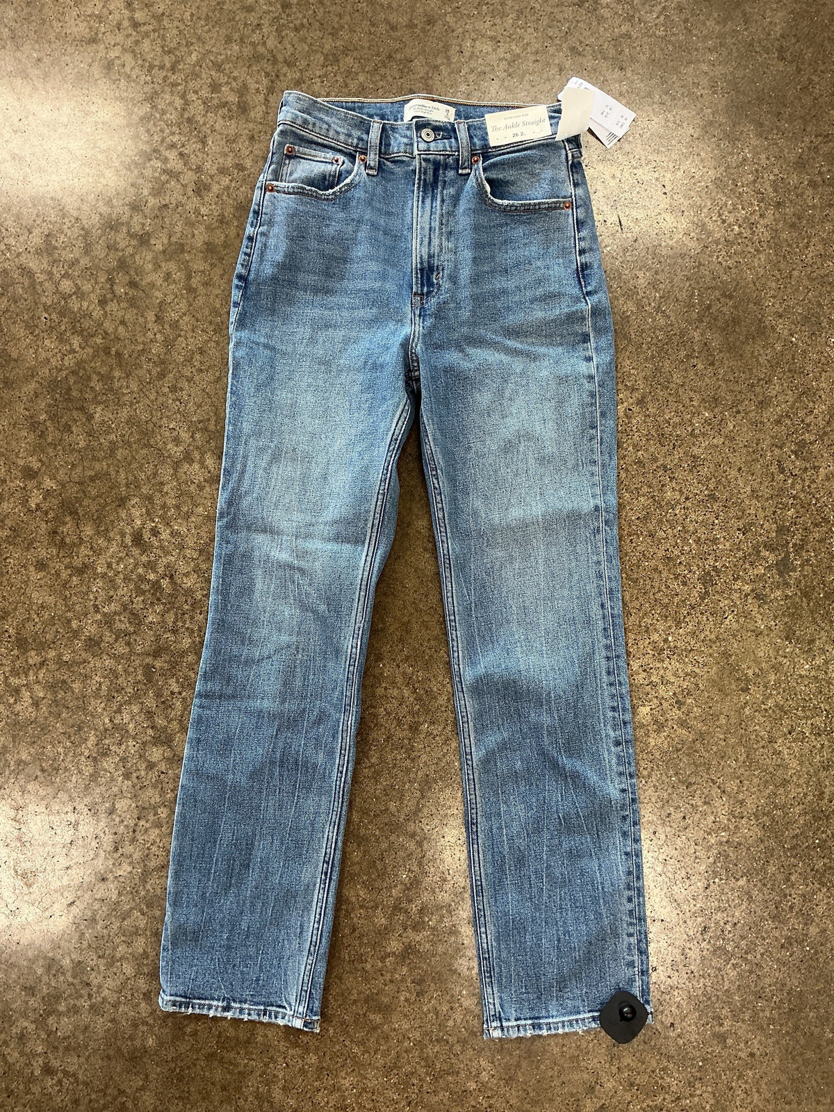 Jeans Straight By Abercrombie And Fitch In Blue Denim, Size:2