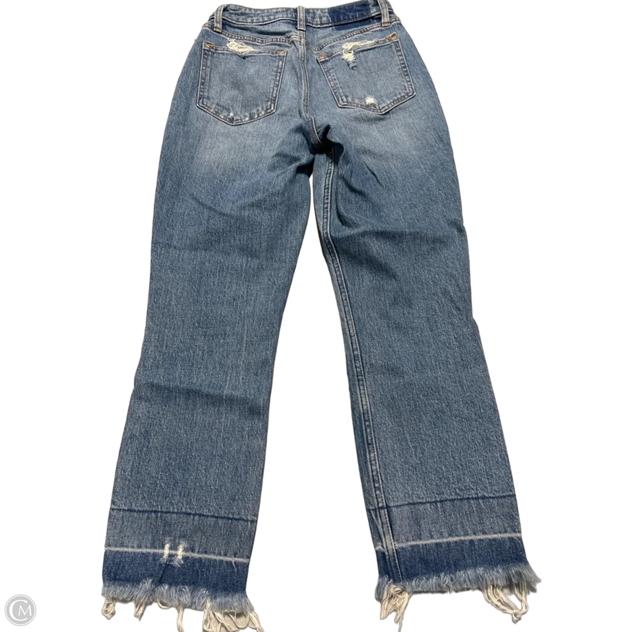 Jeans Straight By Abercrombie And Fitch In Blue Denim, Size: 0