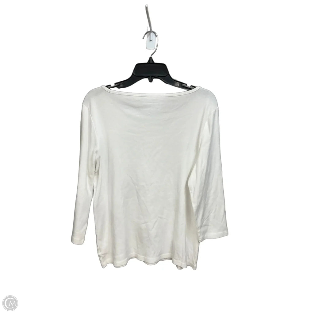 Top 3/4 Sleeve Basic By Talbots In White, Size: L