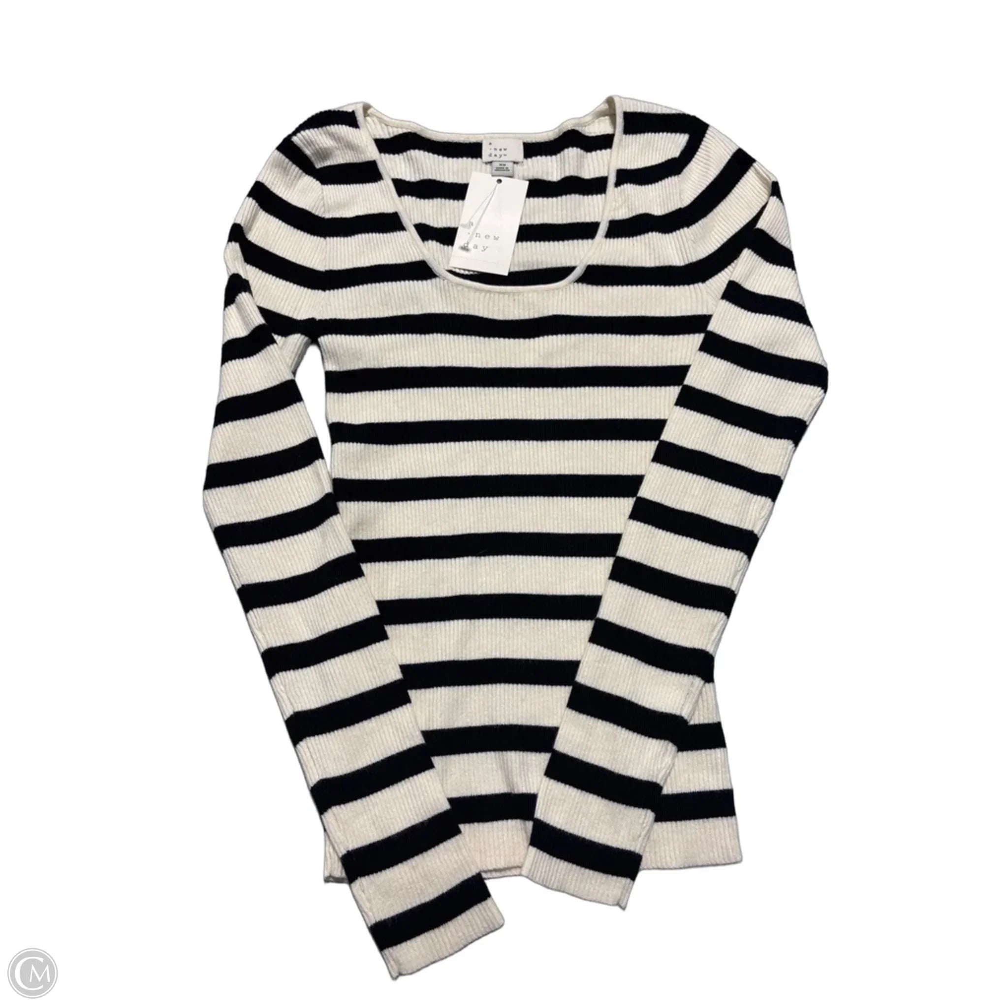 Top Long Sleeve By A New Day In Striped Pattern, Size: Xs