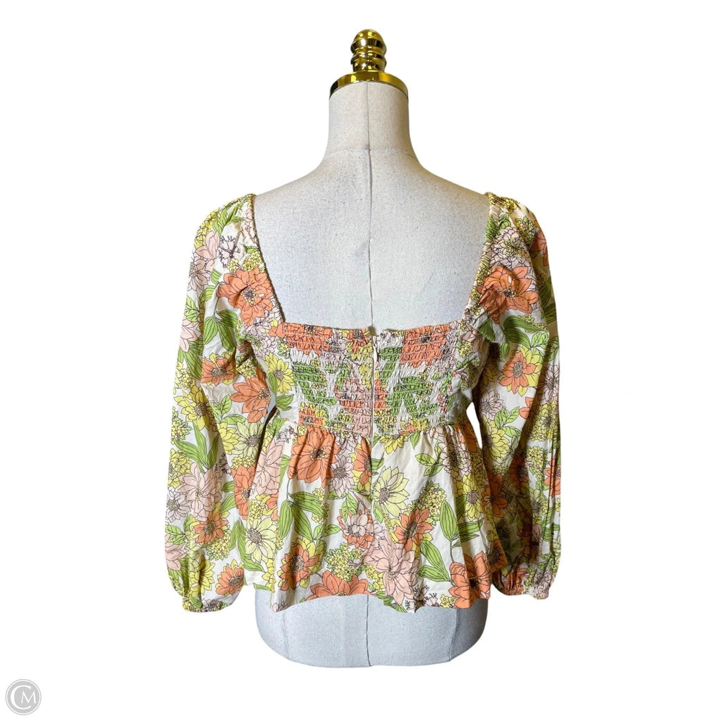 Top Long Sleeve By J. Crew In Floral Print, Size: 6
