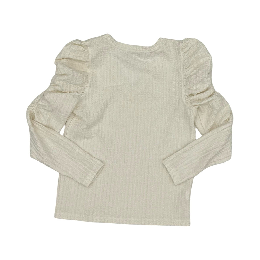 Blouse Ls By Loft In Cream, Size:Xsp