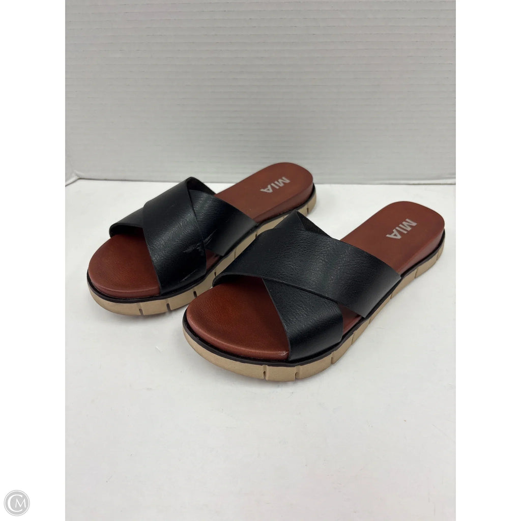 Sandals Flats By Mia In Black, Size: 8