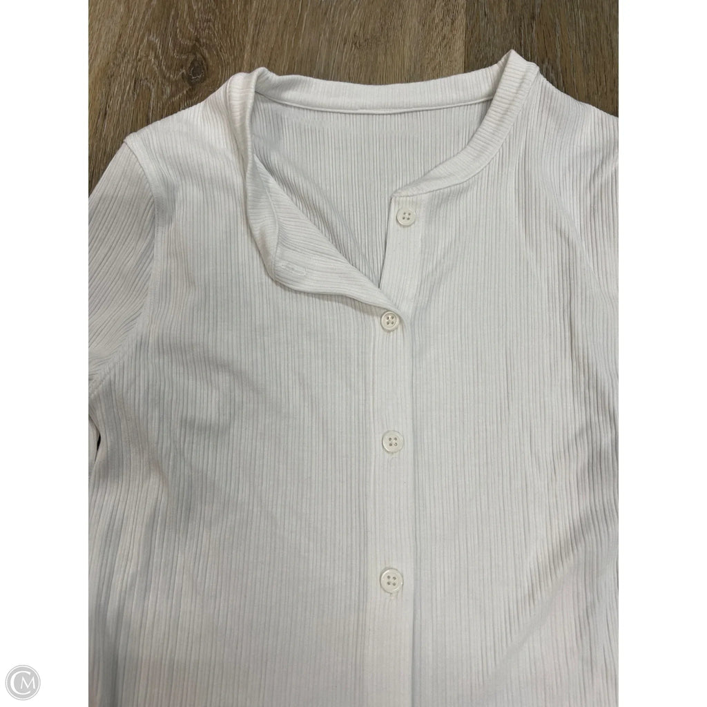 Athletic Top Long Sleeve Collar By Lululemon In White, Size: S