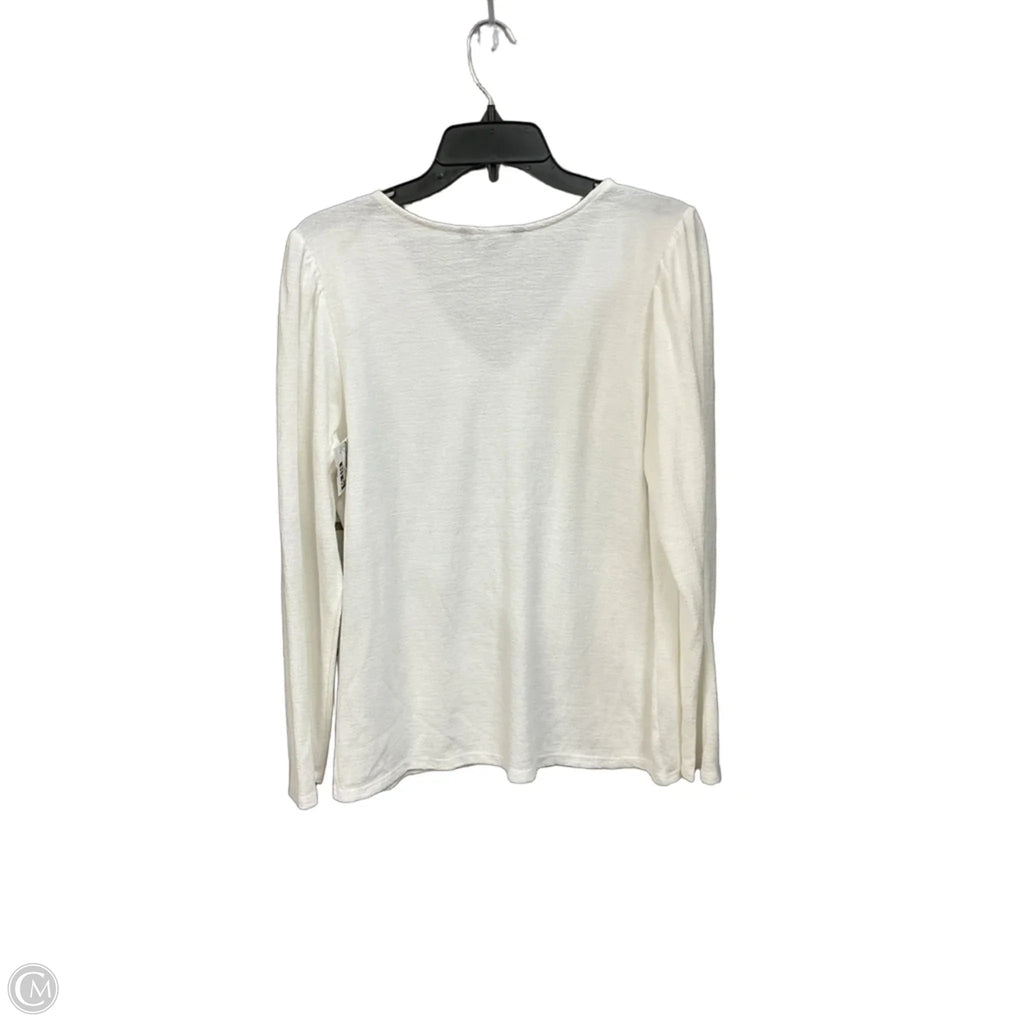 Top Long Sleeve By Banana Republic In White, Size: M