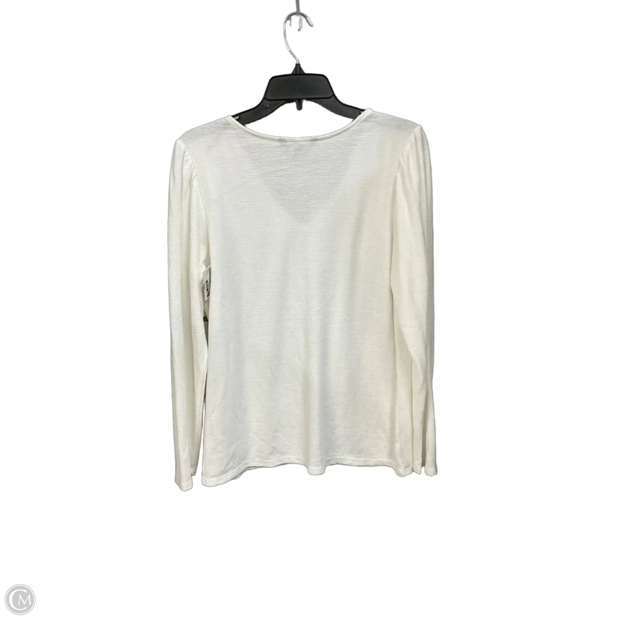 Top Long Sleeve By Banana Republic In White, Size: M