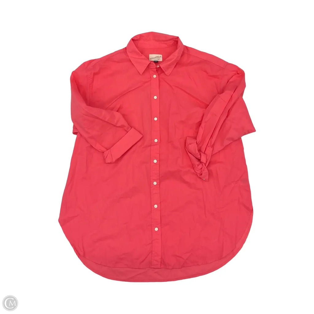 Blouse Long Sleeve By Universal Thread In Pink, Size: Xxl