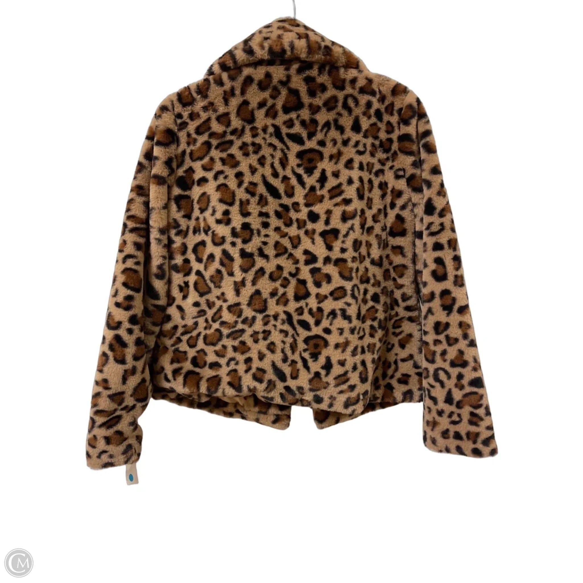 Jacket Faux Fur & Sherpa By Elan In Animal Print, Size: M