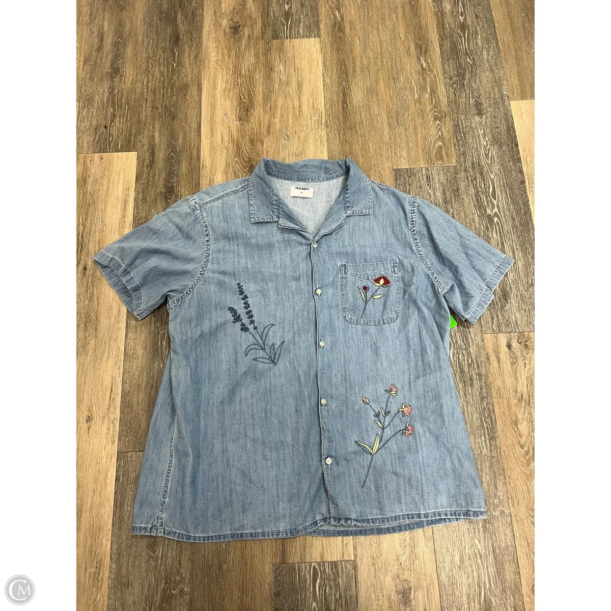 Blouse Short Sleeve By Old Navy In Blue, Size: Xxl