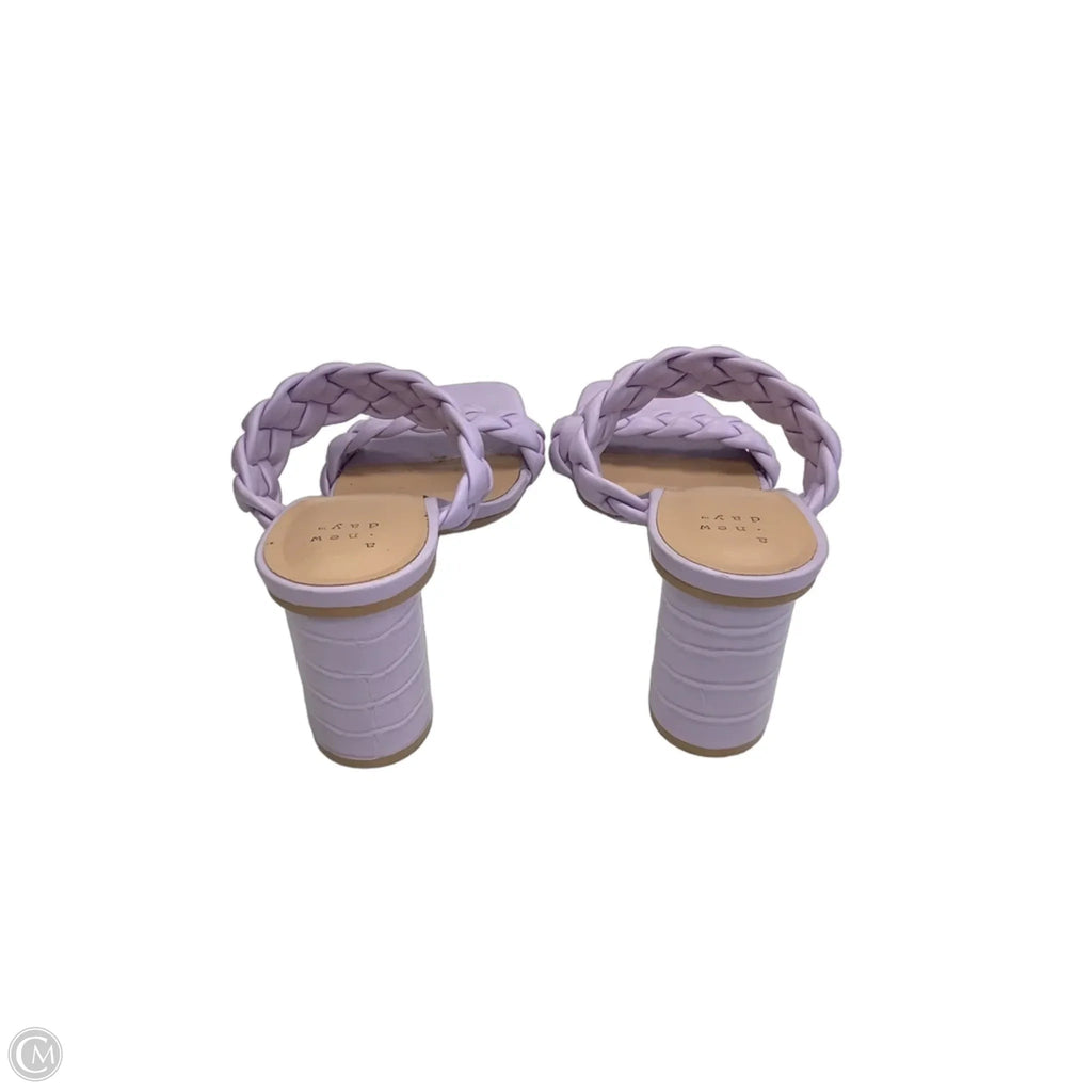Sandals Heels Block By A New Day In Purple, Size: 8