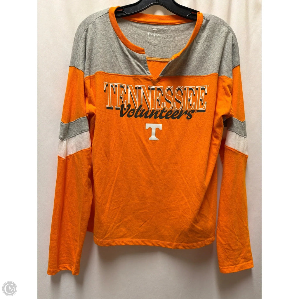 Top Long Sleeve By Fanatics In Orange, Size: M