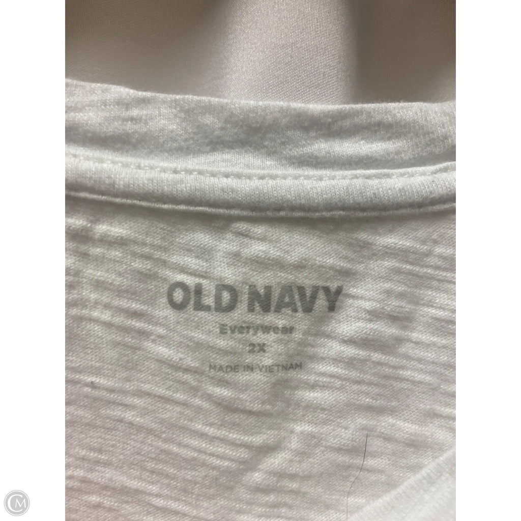 Top Short Sleeve By Old Navy In White, Size: 2x