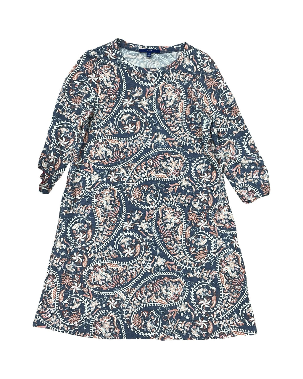 Dress Casual Midi By Apt 9 In Blue & Orange, Size:M