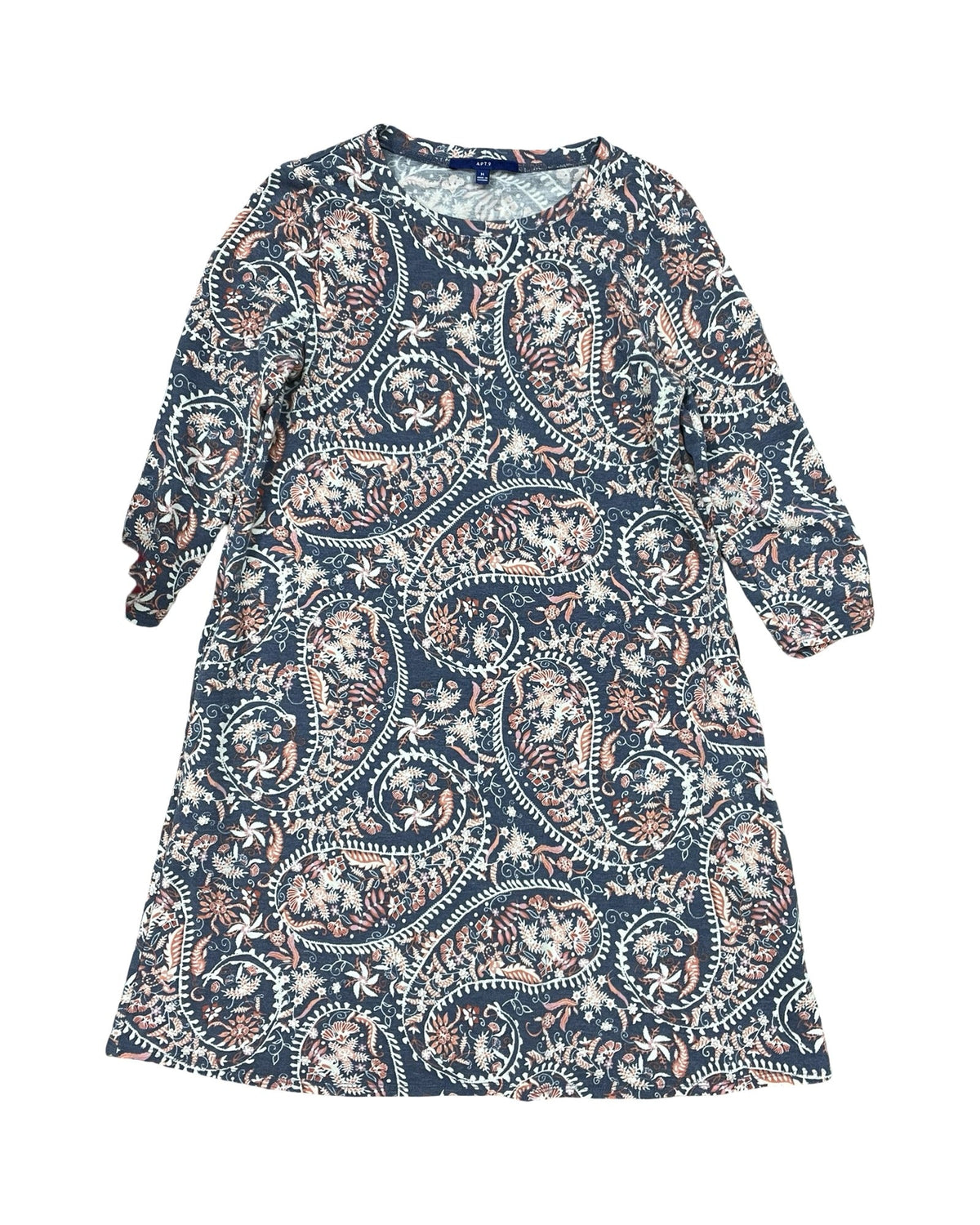 Dress Casual Midi By Apt 9 In Blue & Orange, Size:M