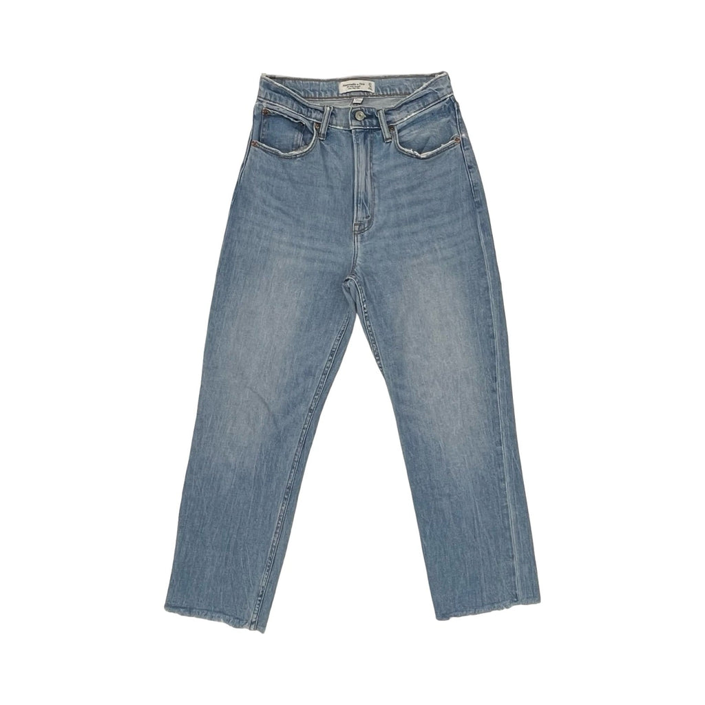 Jeans Straight By Abercrombie And Fitch In Blue Denim, Size:4