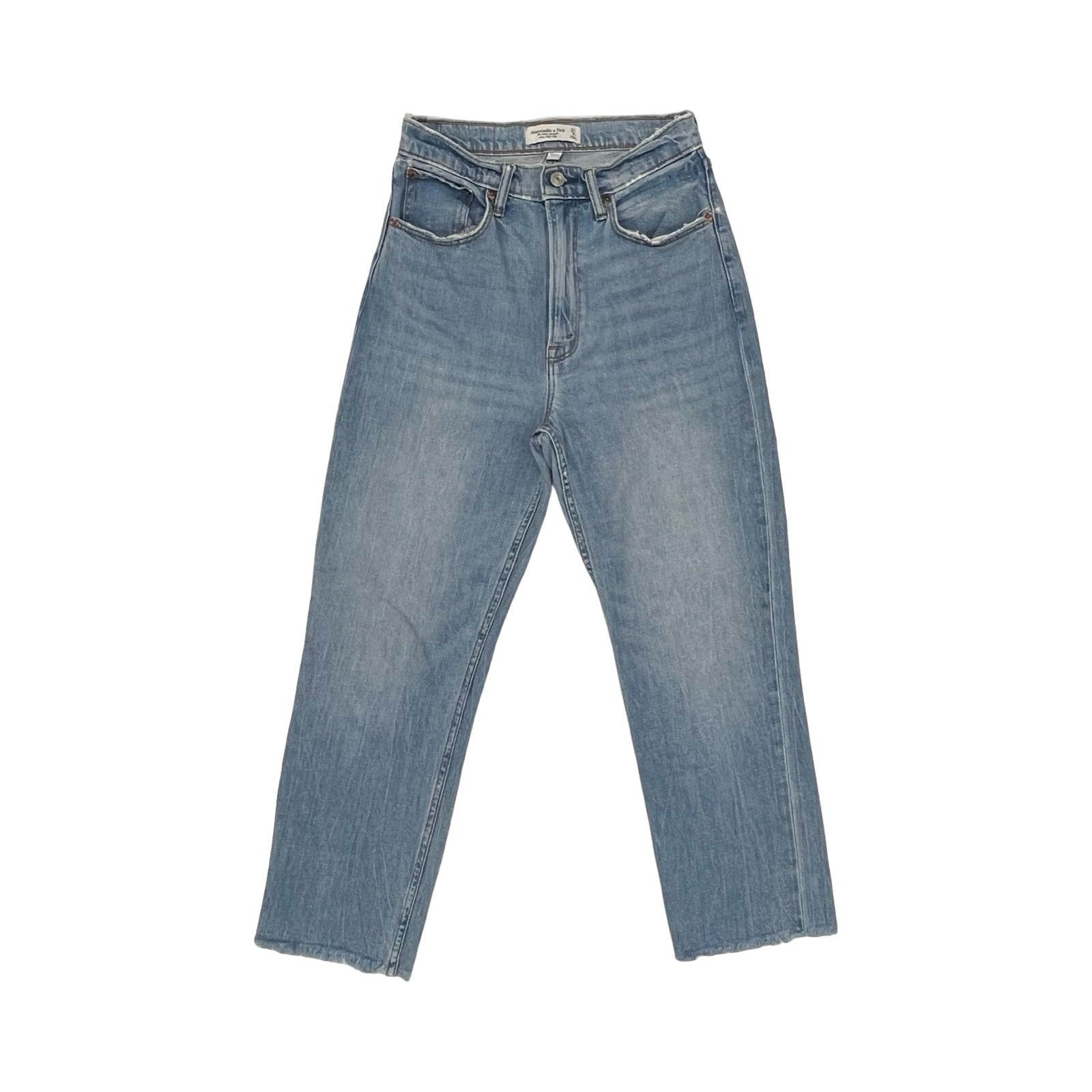 Jeans Straight By Abercrombie And Fitch In Blue Denim, Size:4