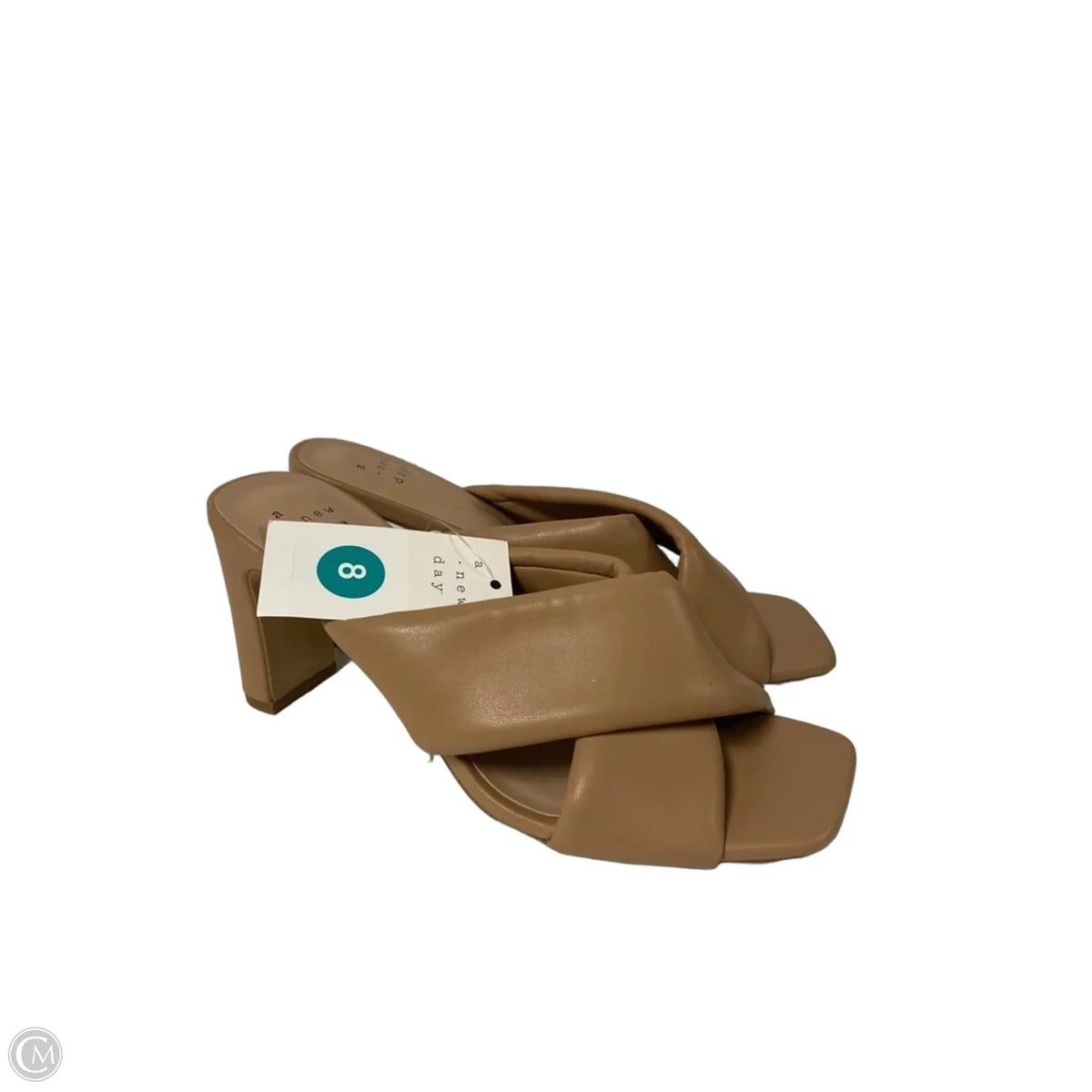 Sandals Heels Block By A New Day In Tan, Size: 8