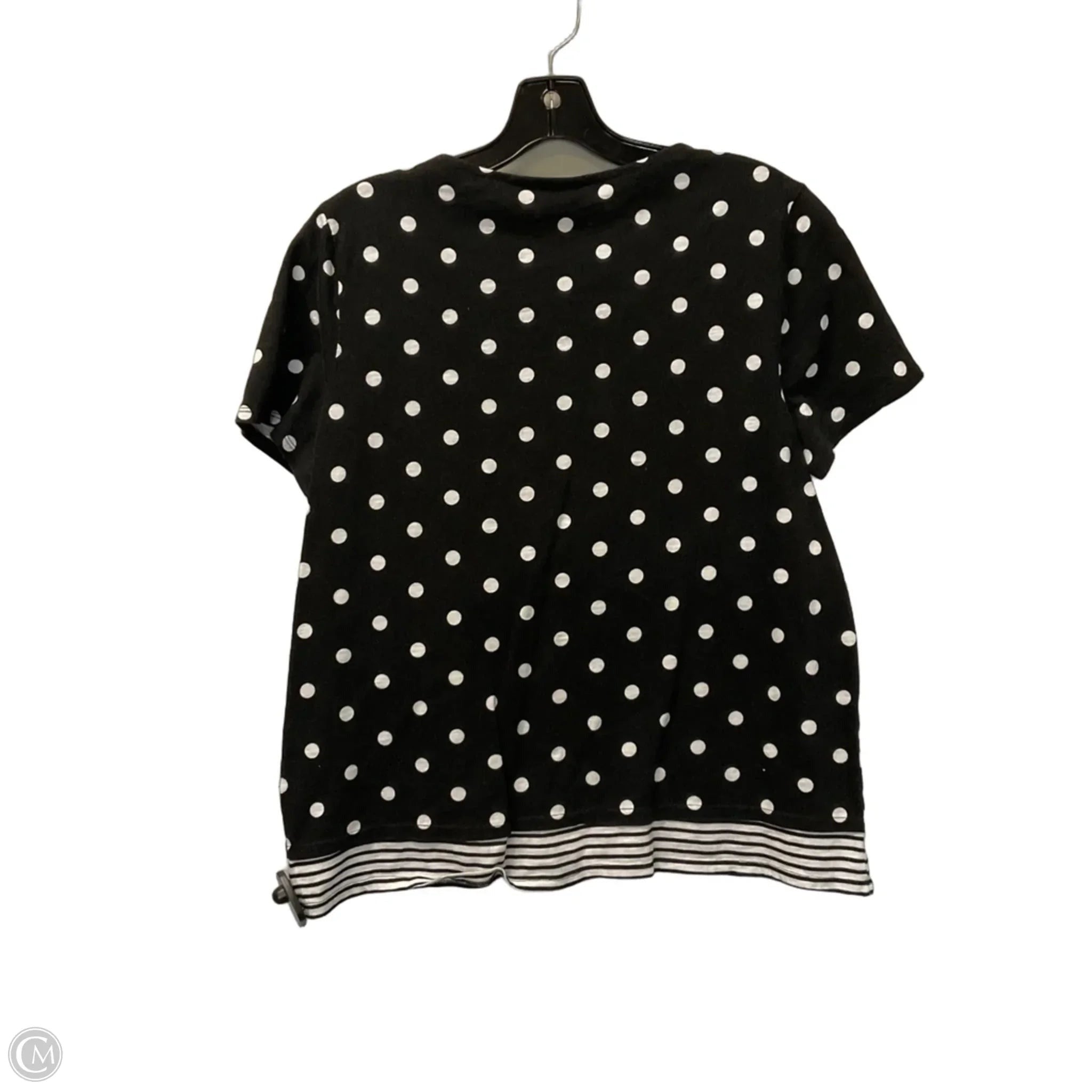 Top Short Sleeve Basic By Chicos In Polkadot Pattern, Size: S