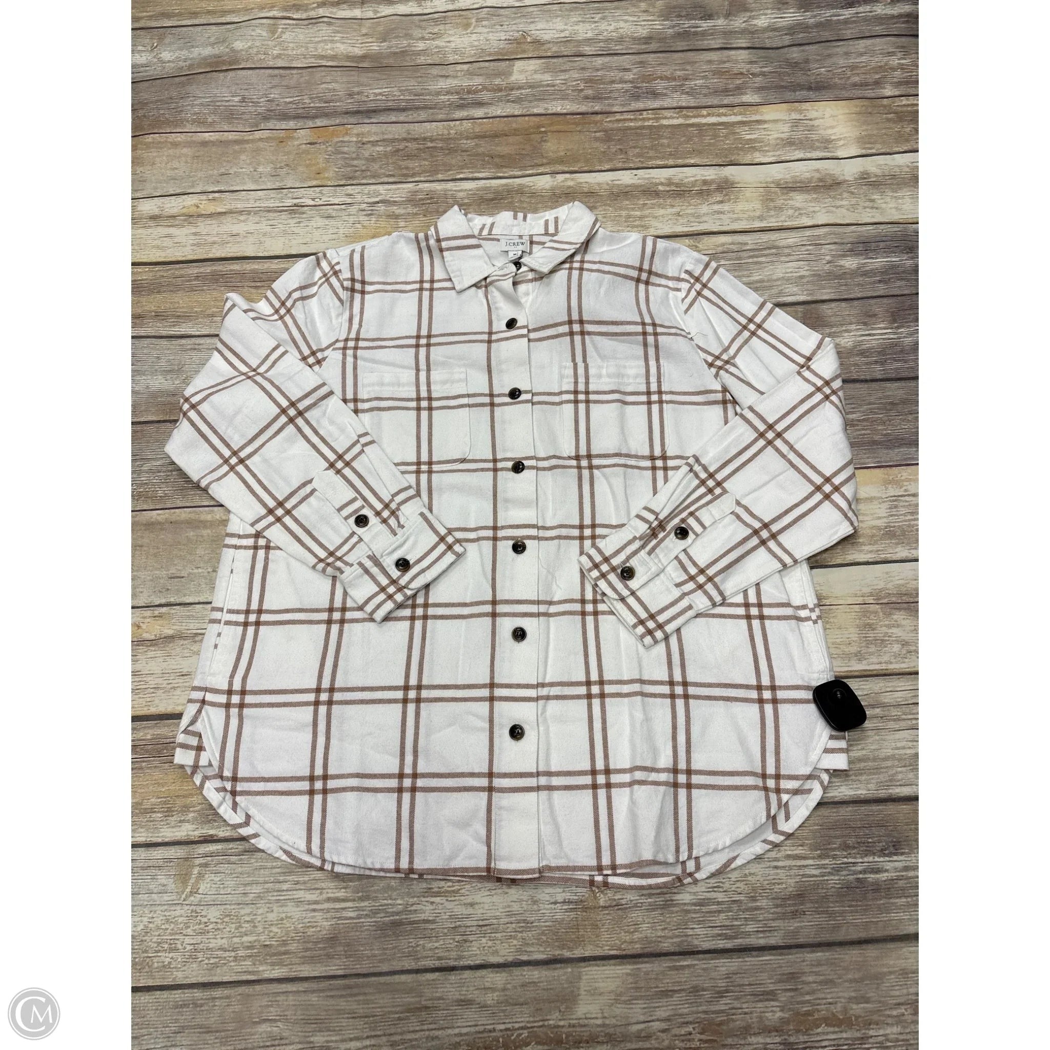 Jacket Shirt By J. Crew In Plaid Pattern, Size: M