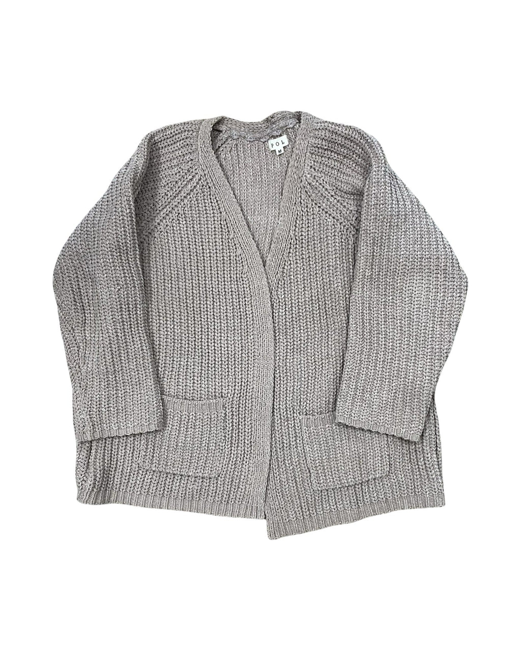 Sweater Cardigan By Pol In Taupe, Size:M