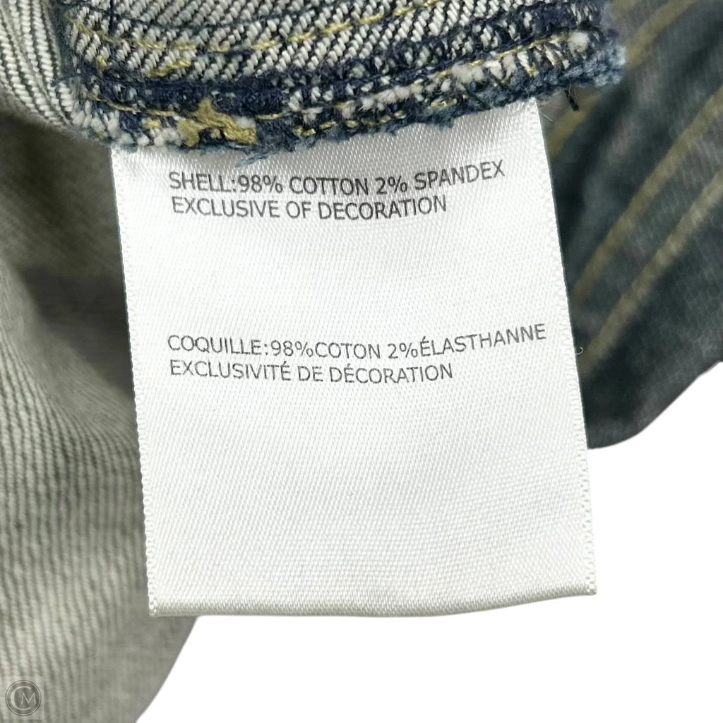 Coat Trench Coat By Laundry In Blue Denim, Size: S