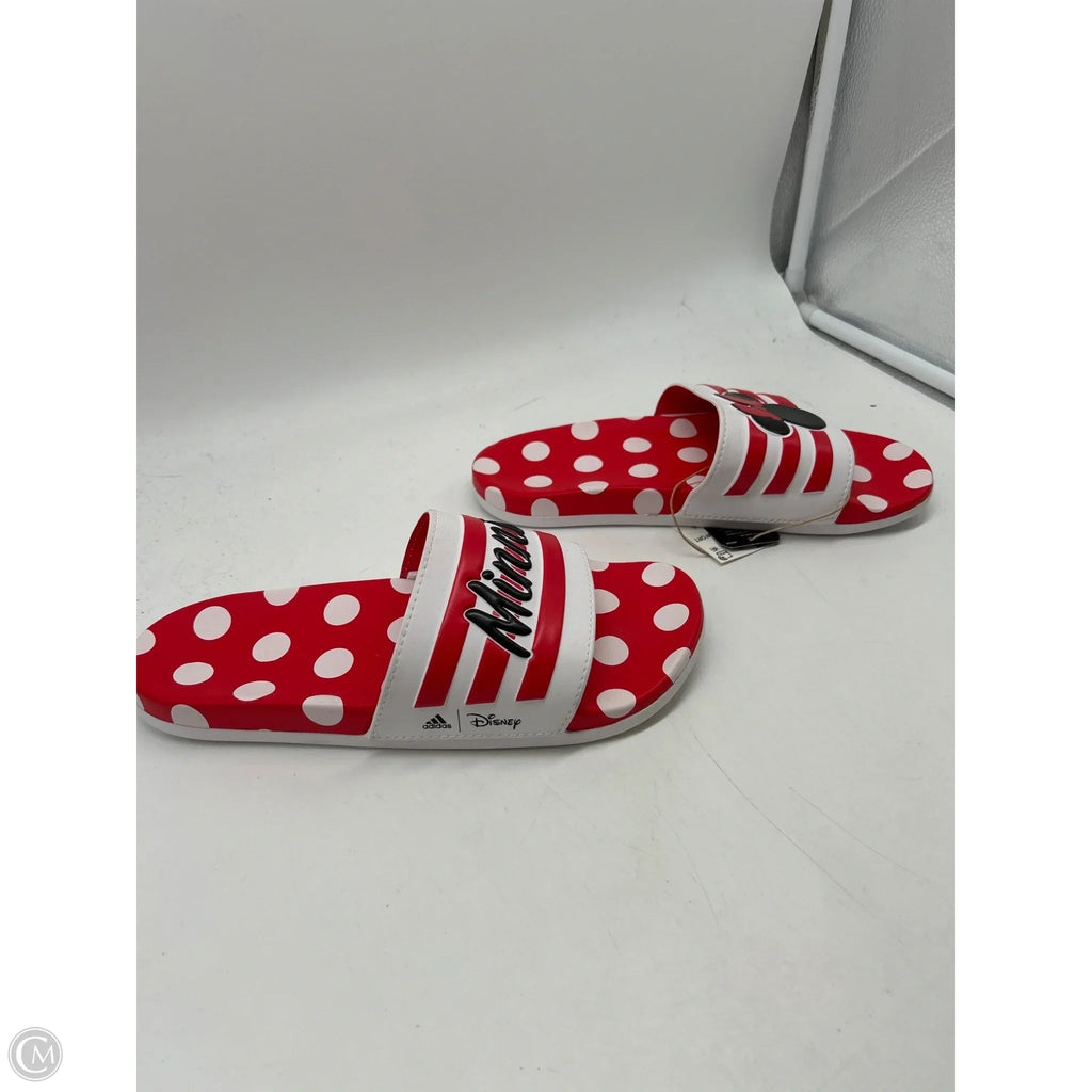 Sandals Flats By Adidas In Red, Size: 7
