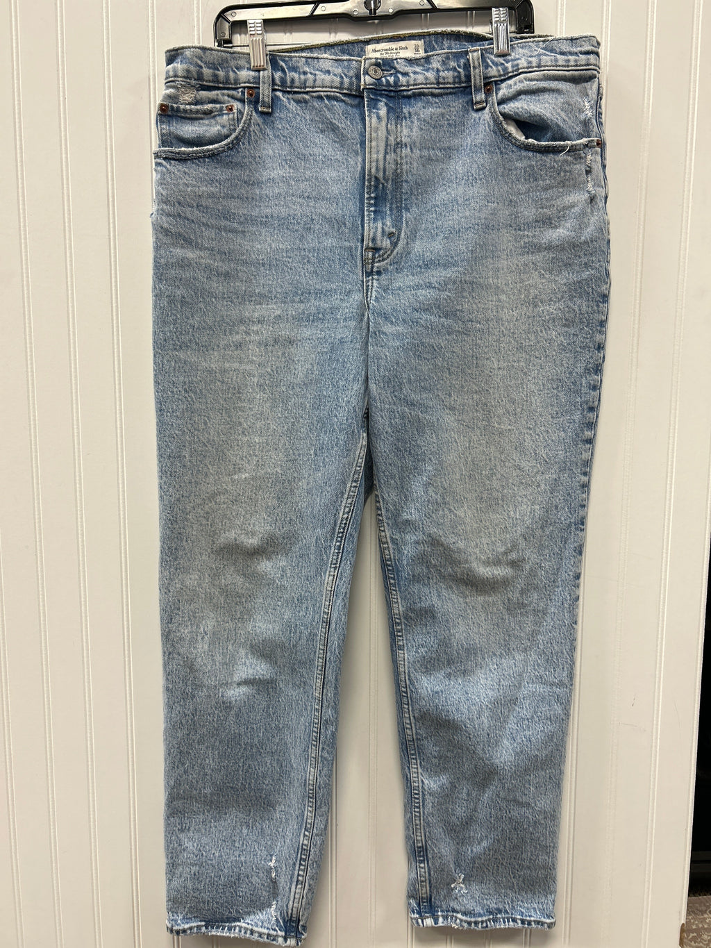 Jeans Straight By Abercrombie And Fitch In Blue Denim, Size:16