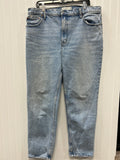 Jeans Straight By Abercrombie And Fitch In Blue Denim, Size:16