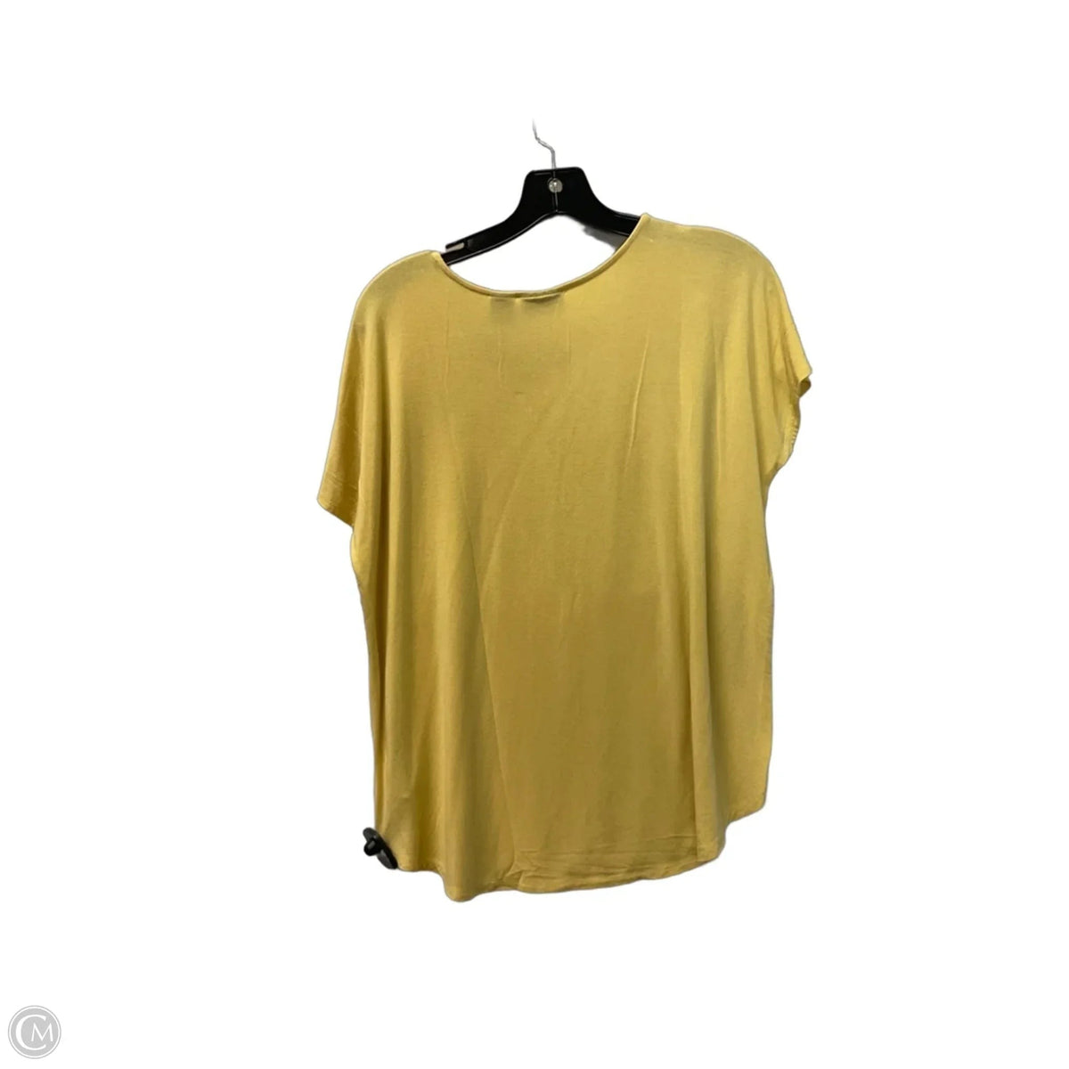Top Short Sleeve Basic By Adrienne Vittadini In Yellow, Size: L