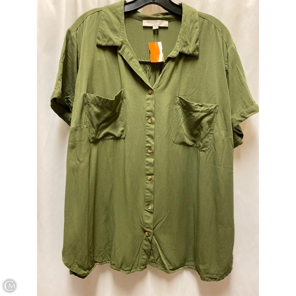 Top Short Sleeve By Loft In Green, Size: 3x