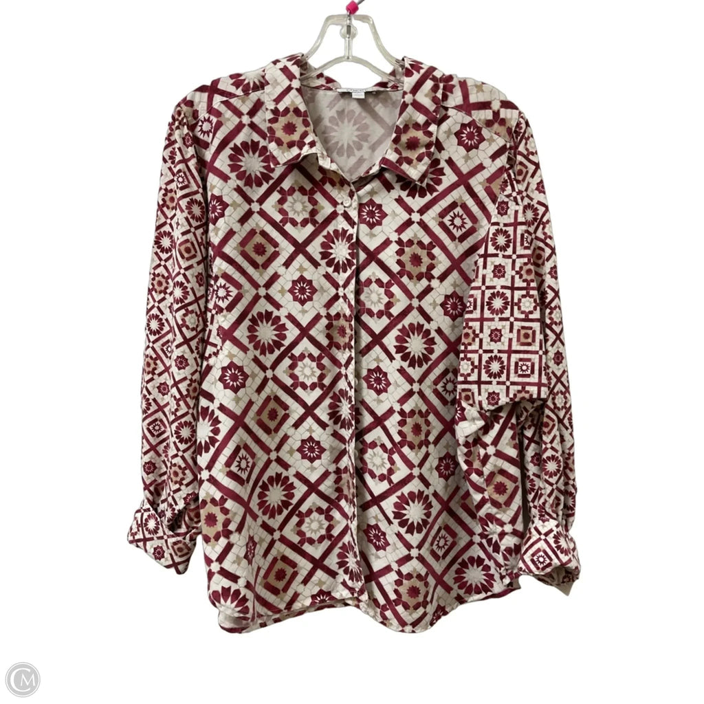 Blouse Long Sleeve By Chicos In Purple, Size: L