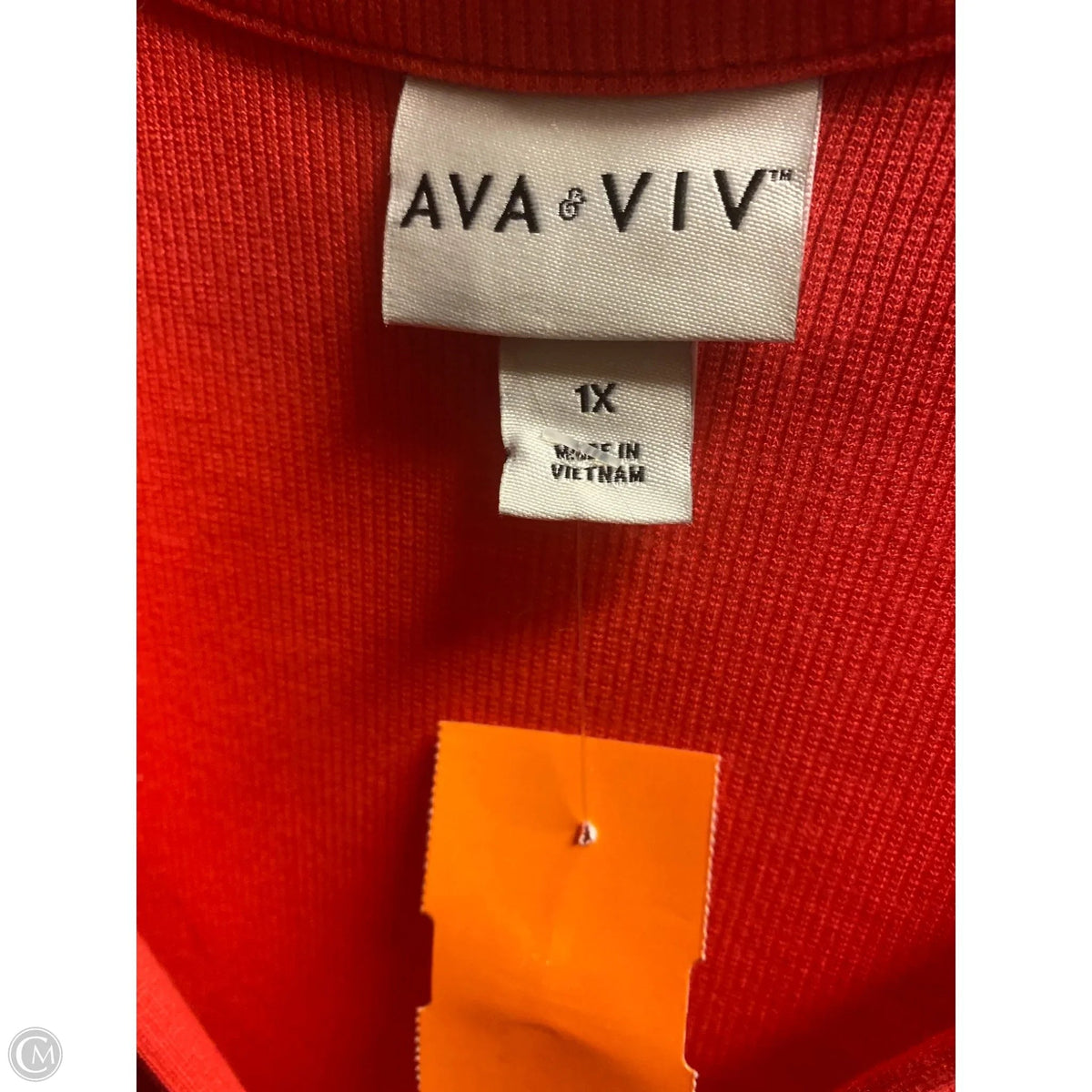 Top Short Sleeve By Ava & Viv In Coral, Size: 1x