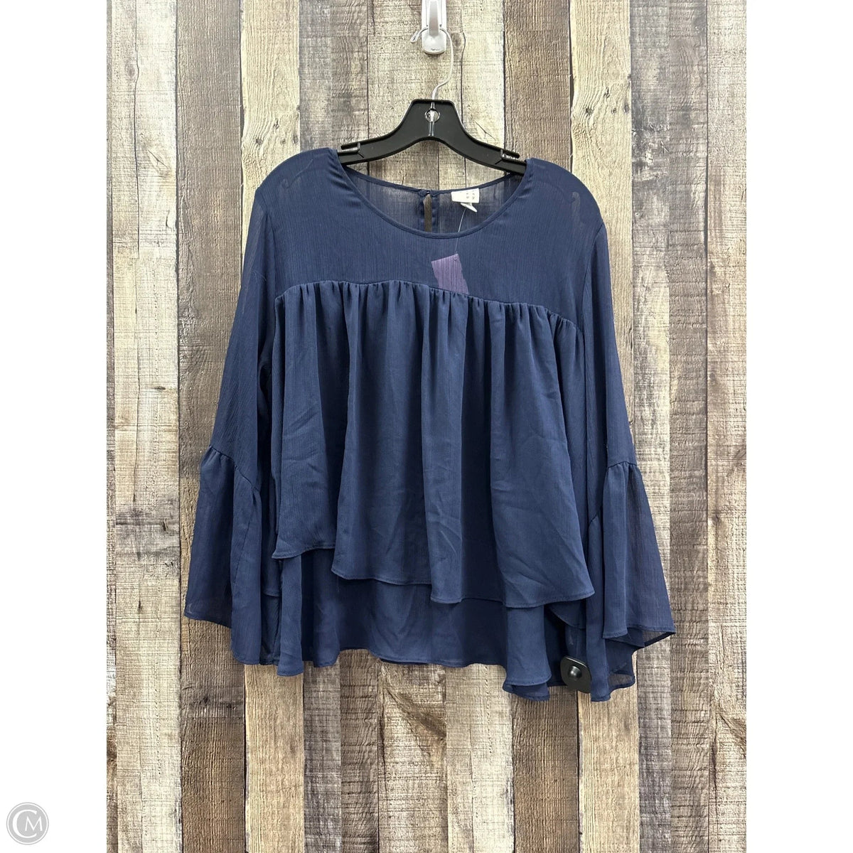 Top Long Sleeve By A New Day In Navy, Size: Xl