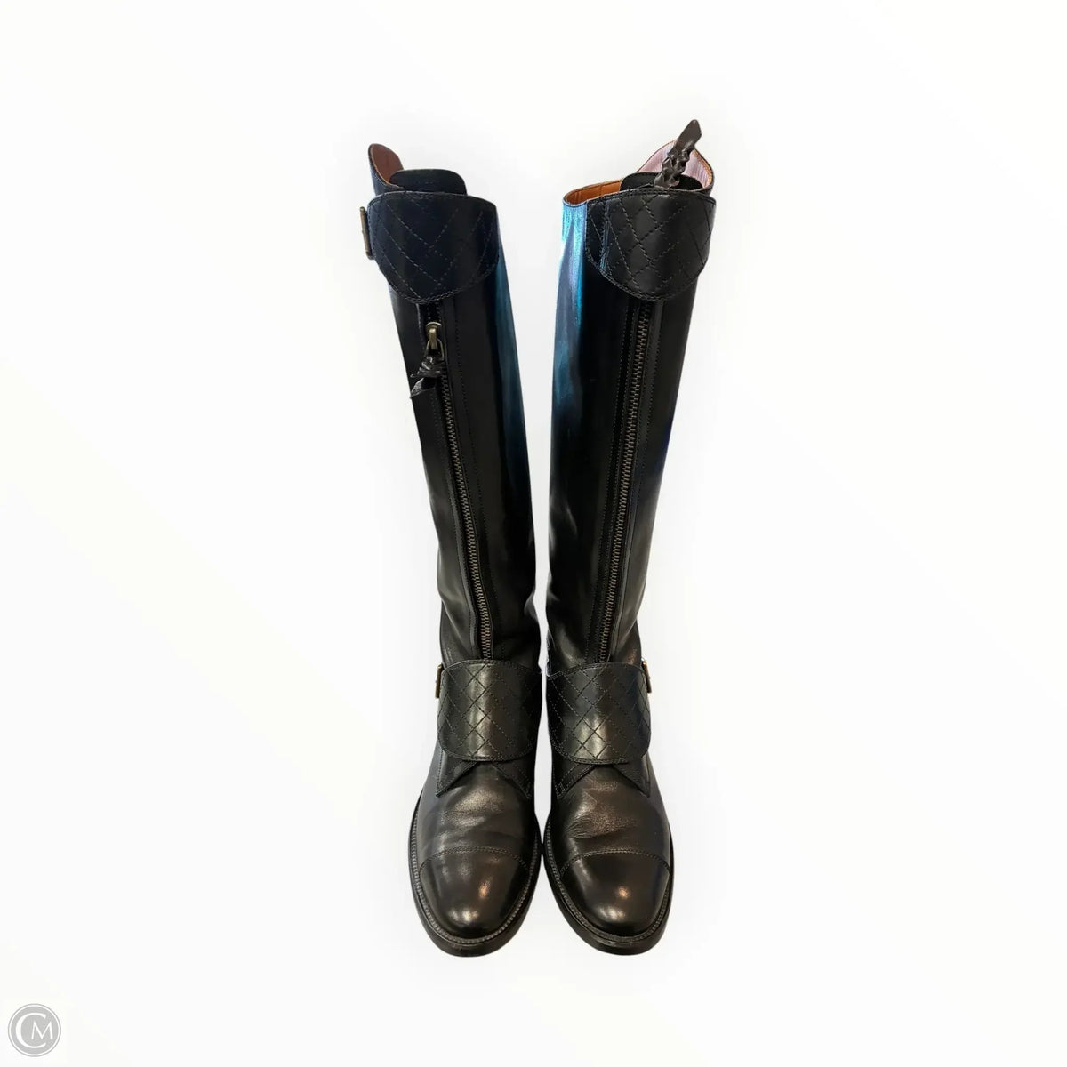 Boots Luxury Designer By Chanel In Black, Size: 7.5