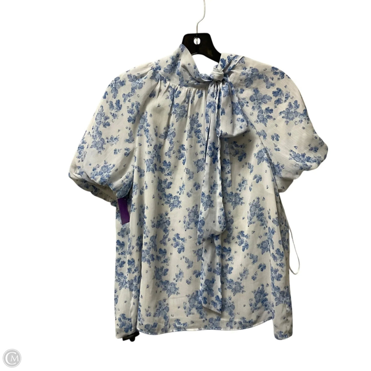 Top Short Sleeve By Cece In Blue, Size: M