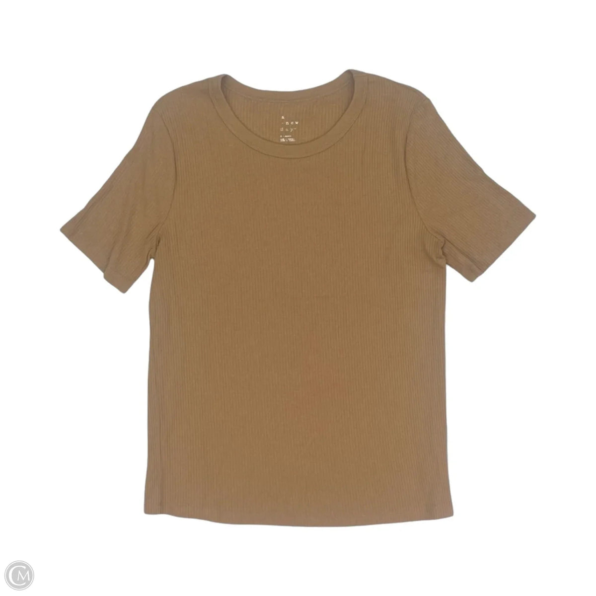 Top Short Sleeve Basic By A New Day In Tan, Size: Xl