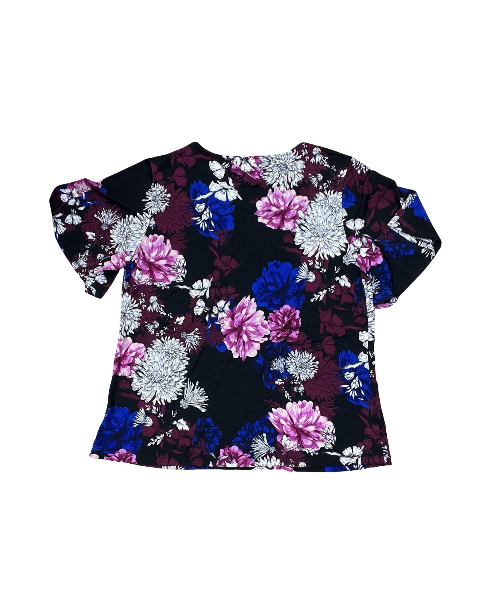Top Ss By Liz Claiborne In Floral Print, Size:L