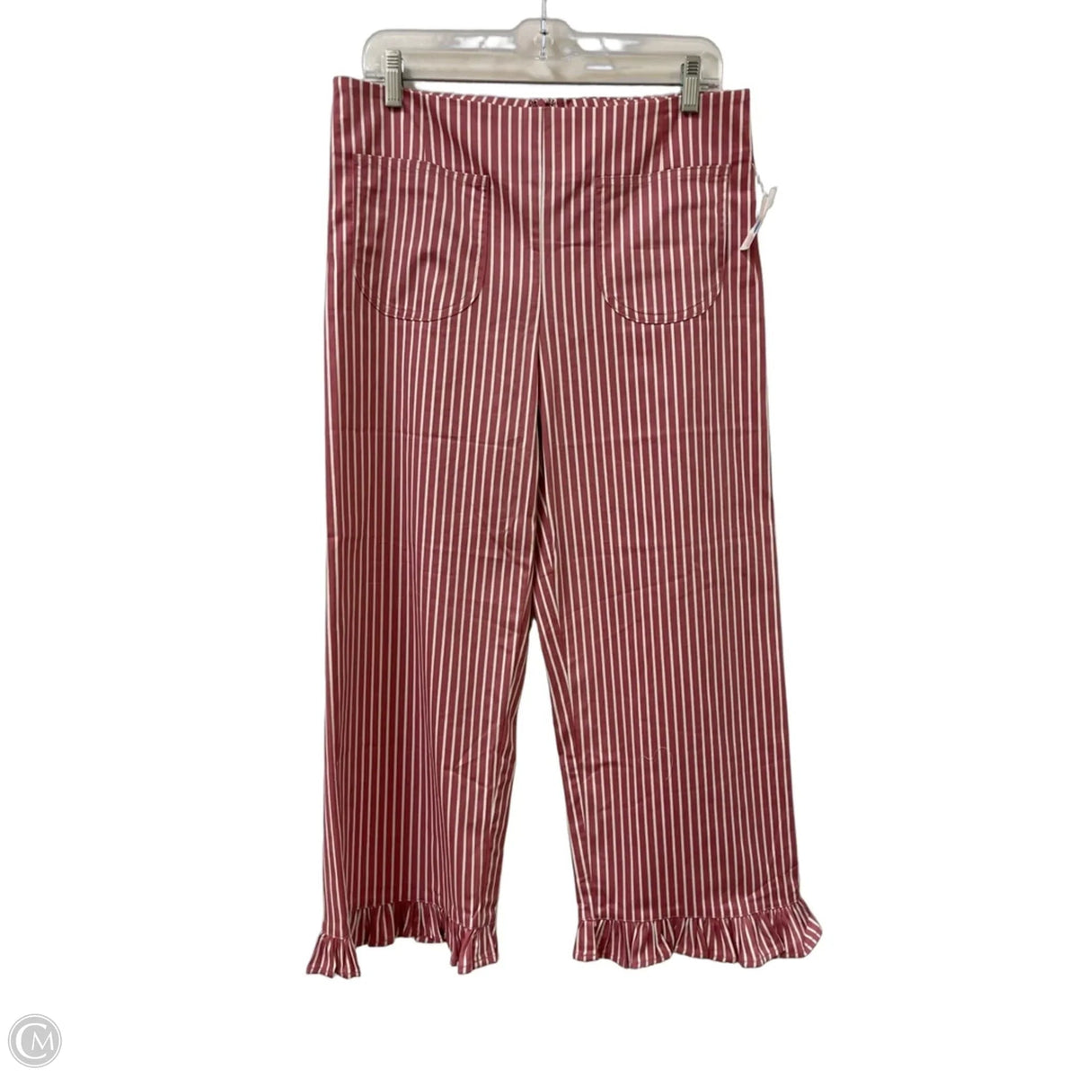 Pants Cropped By Eesome In Red & White, Size: 12
