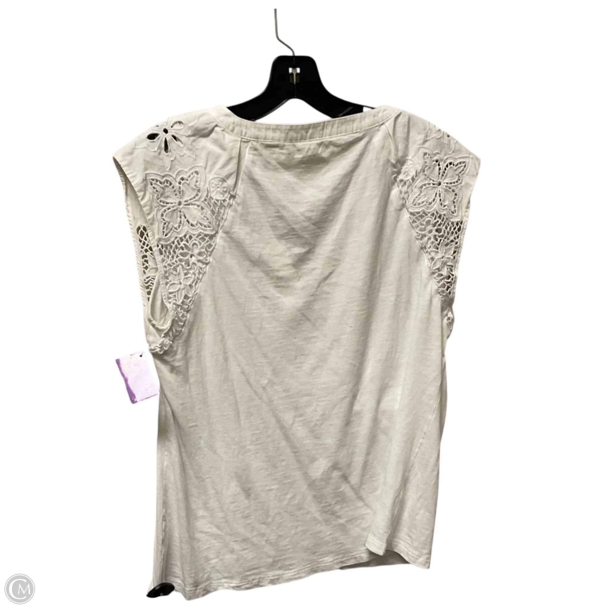 Top Short Sleeve By Talbots In White, Size: M