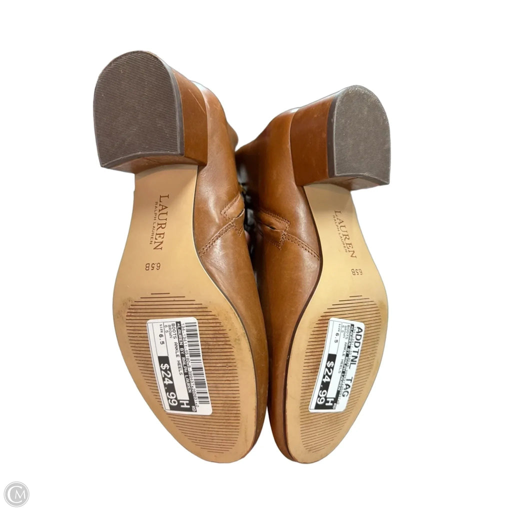 Boots Ankle Heels By Lauren By Ralph Lauren In Brown, Size: 6.5