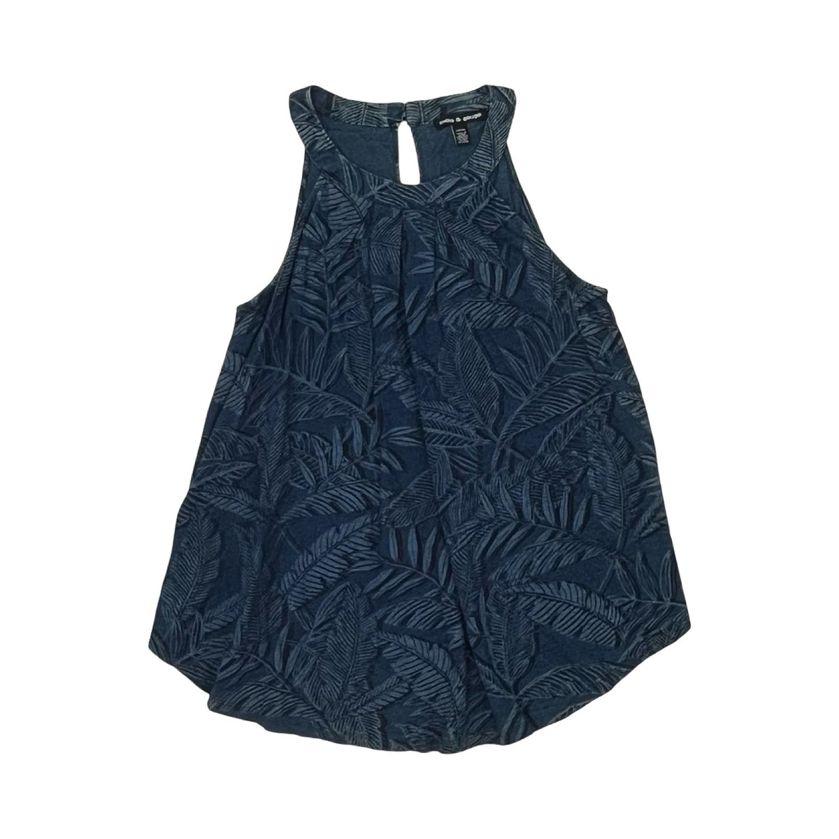 Blouse Sleeveless By Cable And Gauge In Navy, Size:S