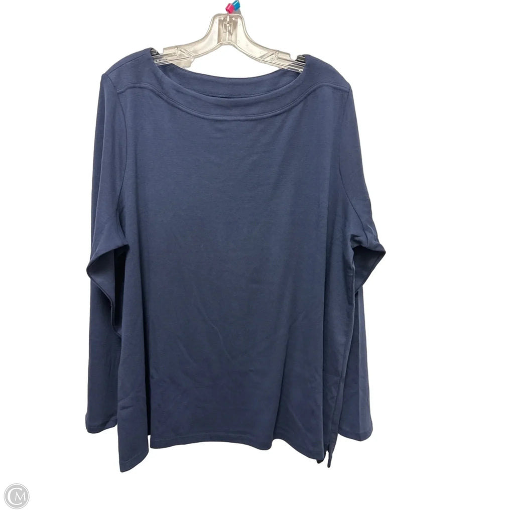 Top Long Sleeve By Chicos In Navy, Size: 1x