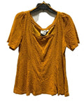 Top Short Sleeve By Anthropologie In Yellow, Size: Xl