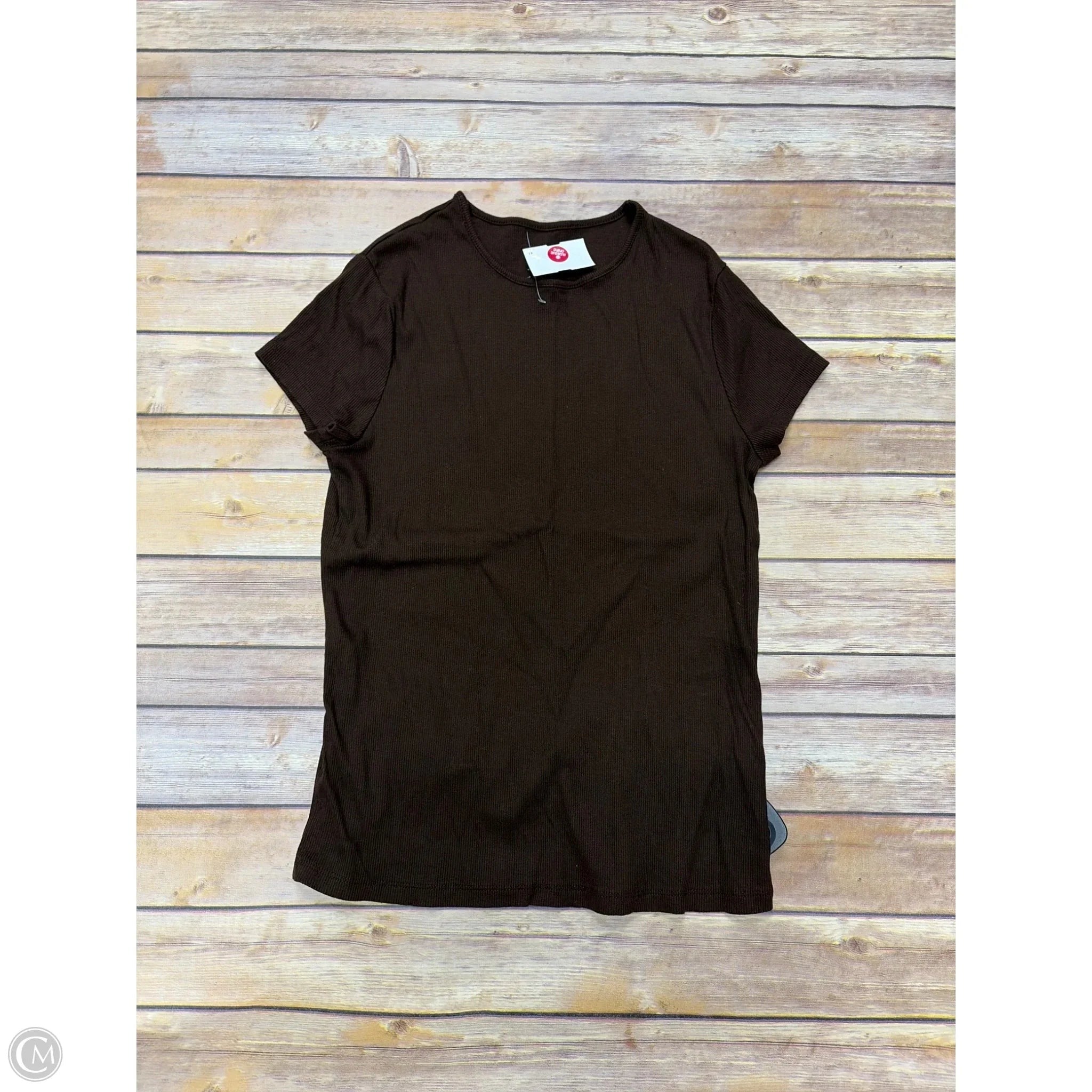 Top Short Sleeve Basic By A New Day In Brown, Size: L