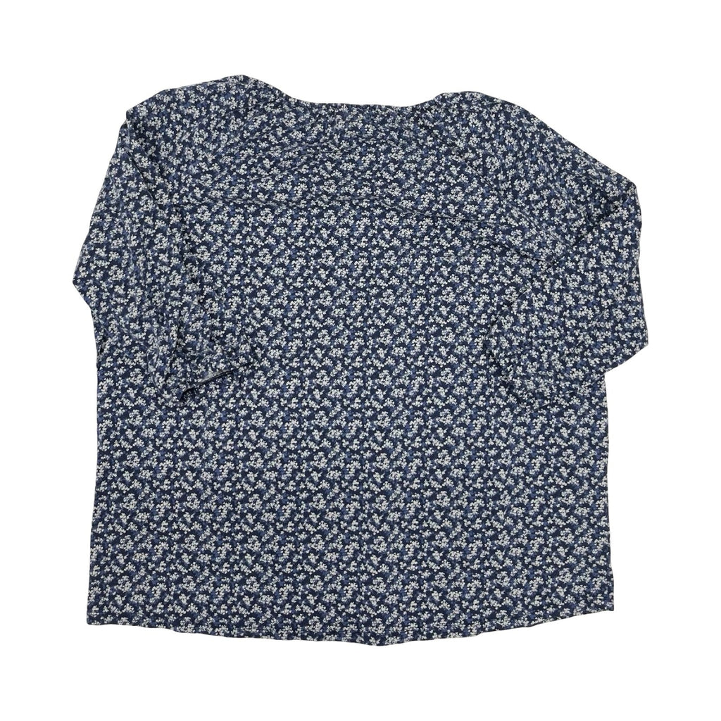 Top 3/4 Sleeve By Lands End In Blue & White, Size:3X