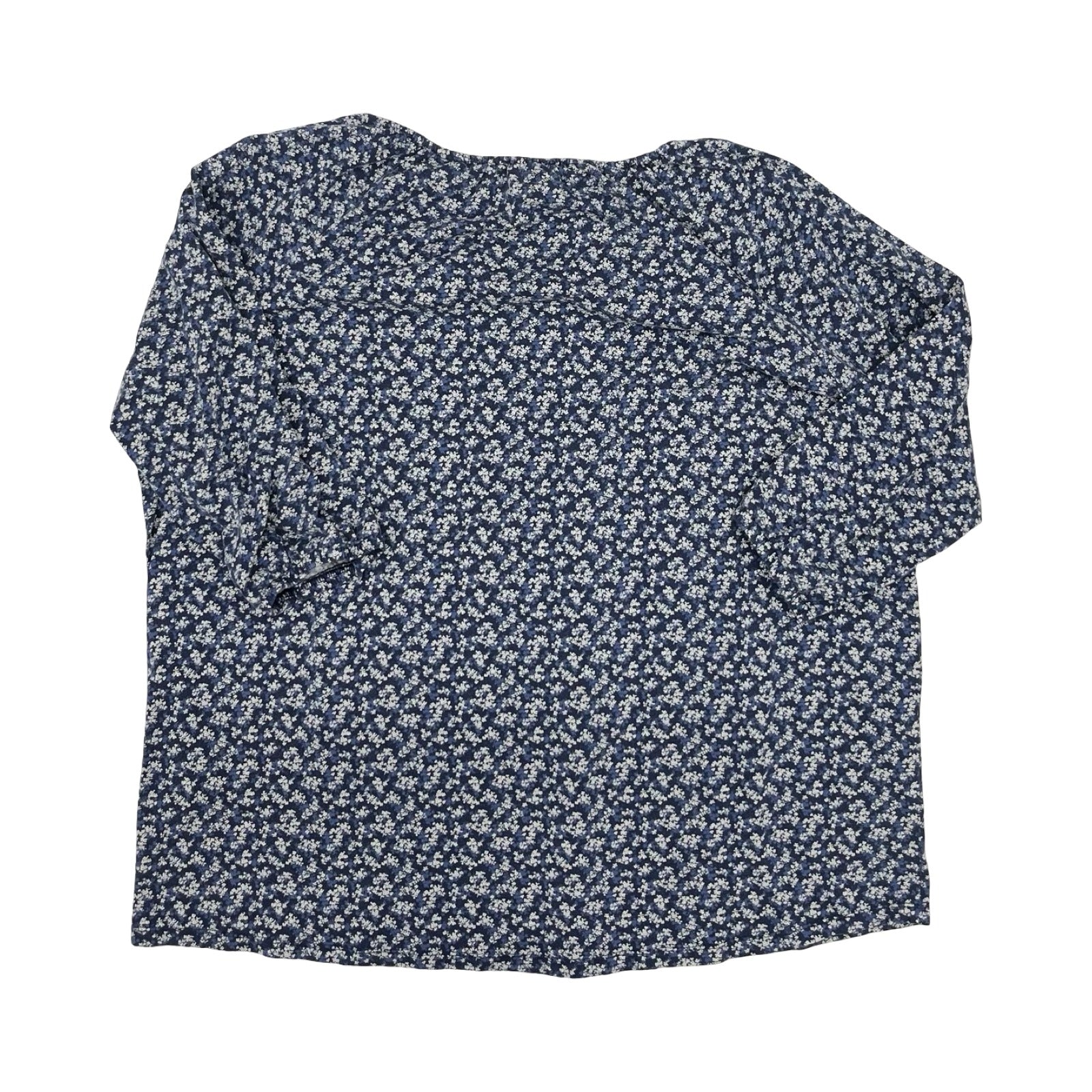 Top 3/4 Sleeve By Lands End In Blue & White, Size:3X