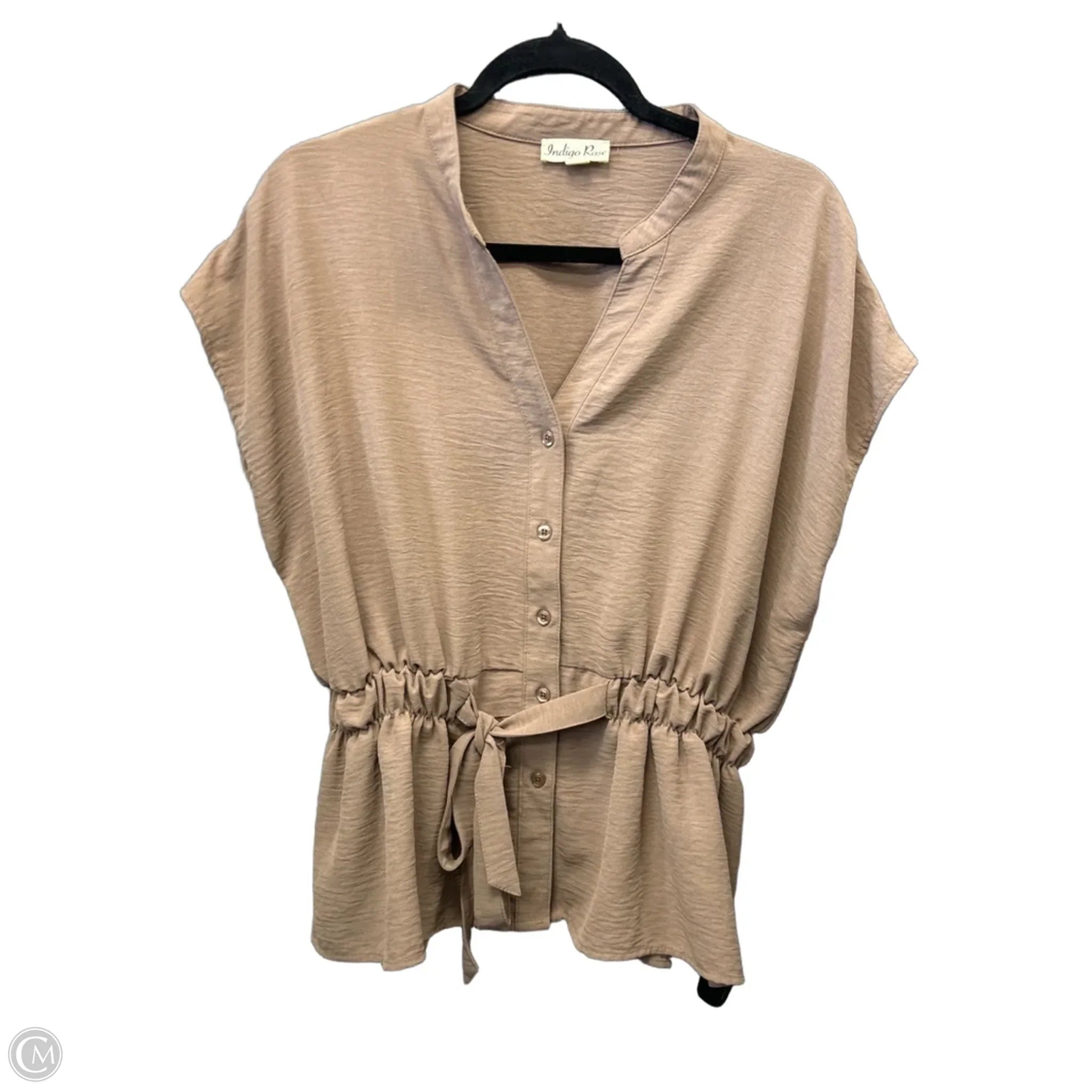 Top Short Sleeve By Indigo Rose In Brown, Size: M
