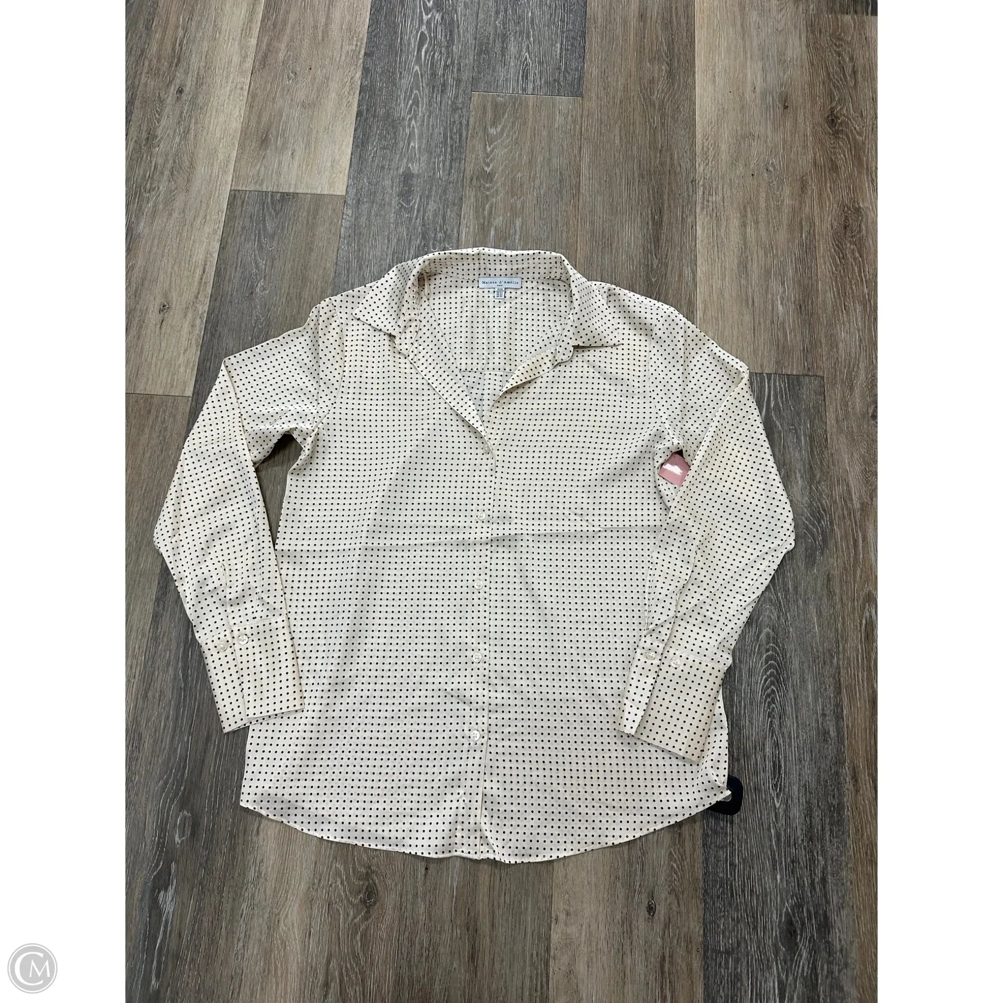 Blouse Long Sleeve By Maison Damelie In Polkadot Pattern, Size: Xs