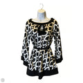 Blouse 3/4 Sleeve By Cocomo In Black & White, Size: M